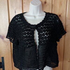 Cable and Gauge black lacey shrug